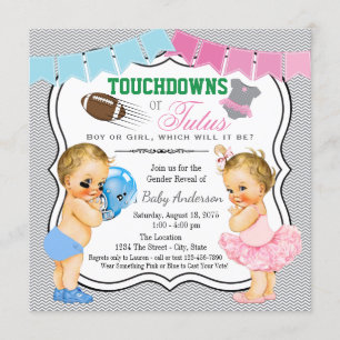 Touchdowns eller Tutus Könsbestämmande Inbjudan