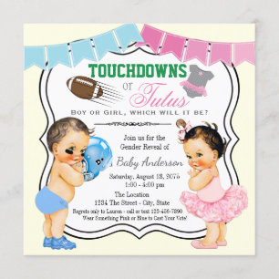 Touchdowns eller Tutus Könsbestämmande Inbjudan