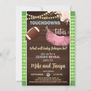 Touchdowns eller tutus könsbestämmande inbjudan. inbjudningar
