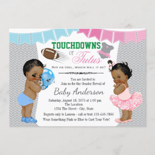 Touchdowns eller Tutus Könsbestämmande Inbjudninga Inbjudningar