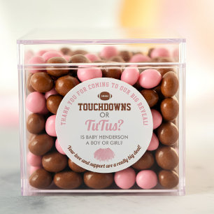 Touchdowns eller Tutus Könsbestämning Tack Runt Klistermärke