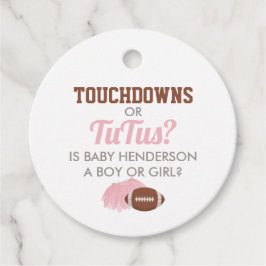 Touchdowns eller Tutus Könsbestämning Tacksamhet Gåvor Etiketter