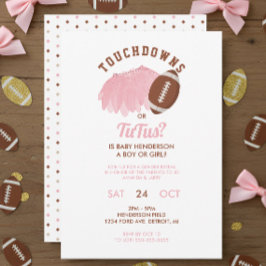 Touchdowns or Tutus Football Gender Reveal Inbjudningar
