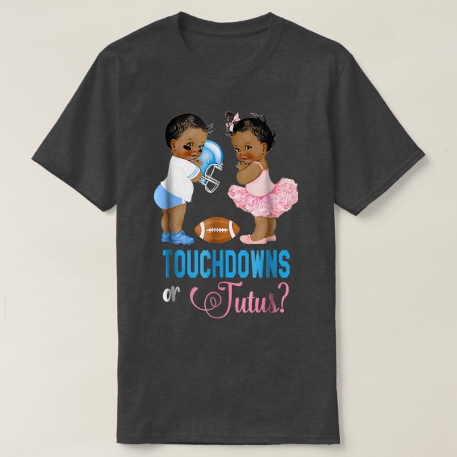 Touchdowns or Tutus Gender Reveal Party  T Shirt (Design framsida)