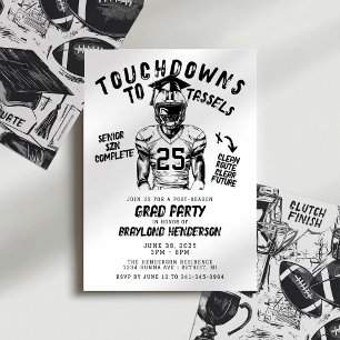 Touchdowns till Tassels Fotbollsexamensfest Inbjudningar