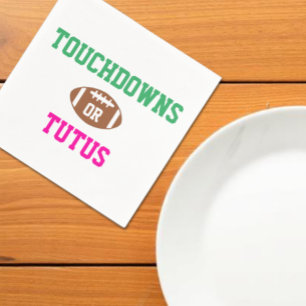 Touchdowor eller Tutus Gender Reveal Pappersservett