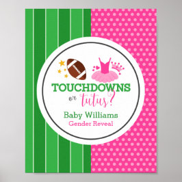 Touchdowor eller Tutus Gender Reveal Poster