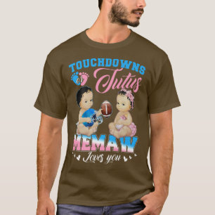 Touchdowor eller Tutus Memaw Kärlek Gender Reveal T Shirt