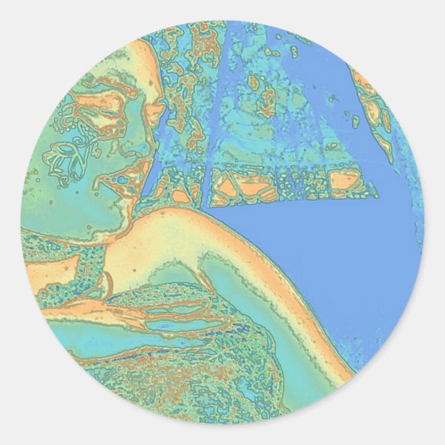 Touching Oshun Runt Klistermärke (Framsida)