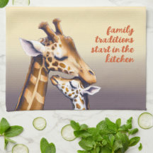 Touchingtid mellan Mor Giraffe och Calf