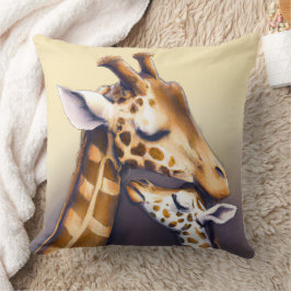 Touchingtid mellan Mor Giraffe och Calf Kudde