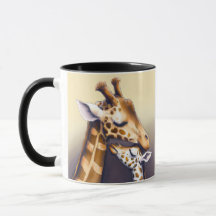 Touchingtid mellan Mor Giraffe och Calf