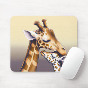 Touchingtid mellan Mor Giraffe och Calf Musmatta