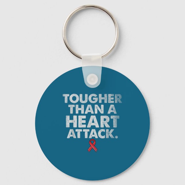 Tougher Than A Heart Attack Heart Disease Awarenes Nyckelring (Framsida)