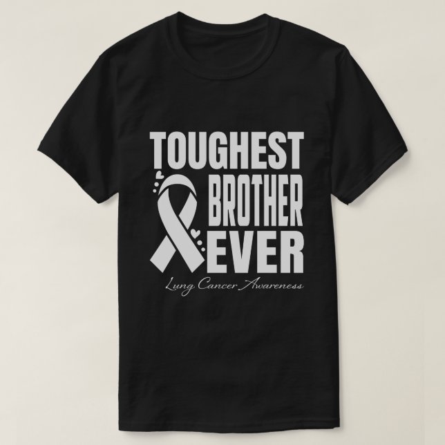 Toughest BROTHER Aldrig Lung Cancer Awareness T Shirt (Design framsida)