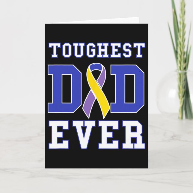 Toughest Dad Ever - Blåscancer Medvetenhet Ribbo Kort (Framsida)