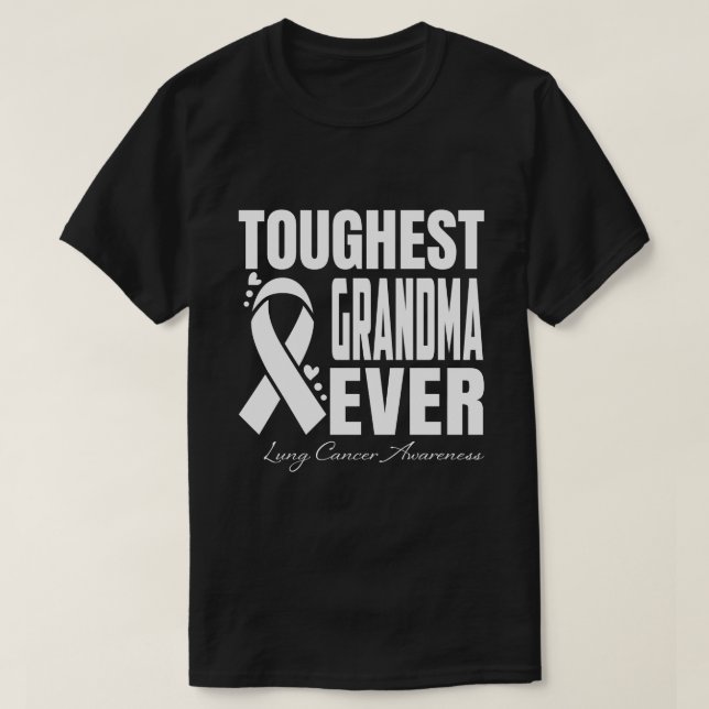 Toughest GRANDMA Aldrig Lung Cancer Awareness T Shirt (Design framsida)