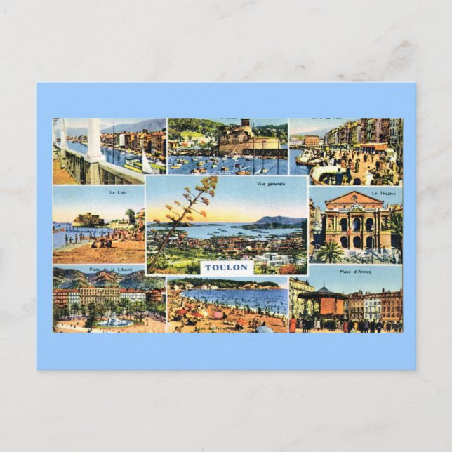 Toulon tidigt multiviewkort, 1920 vykort (Framsida)