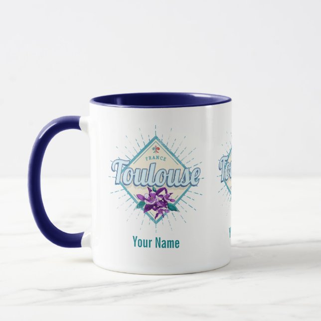 Toulouse City Frankrike Retro Violets Vintage Souv Mugg (Vänster)