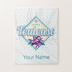 Toulouse City Frankrike Retro Violets Vintage Souv Pussel
