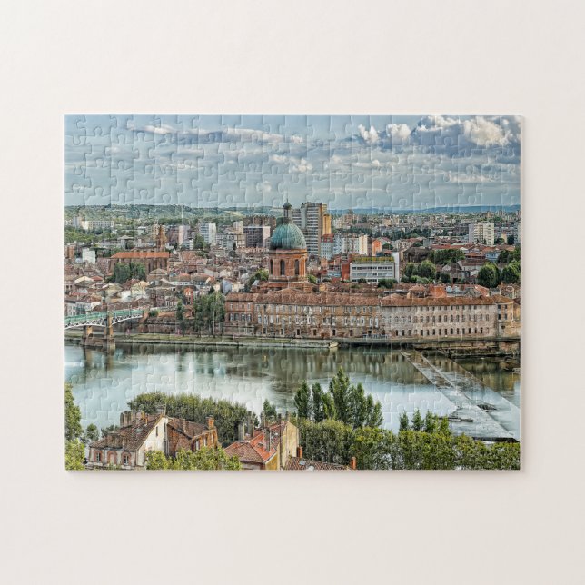 Toulouse Cityscape Frankrike Jigszle Puzzle Pussel (Horisontell)