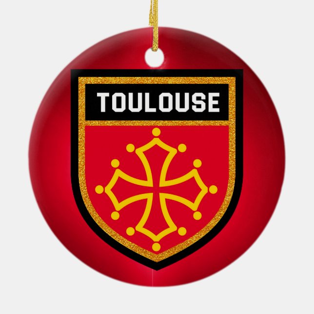 Toulouse flagga julgransprydnad keramik (Baksidan)