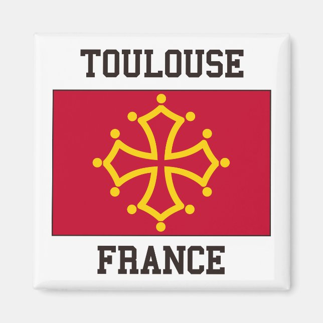 Toulouse Flagga Magnet (Framsidan)