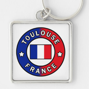 Toulouse Frankrike Fyrkantig Silverfärgad Nyckelring