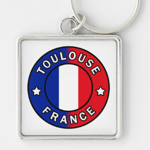 Toulouse Frankrike Fyrkantig Silverfärgad Nyckelring