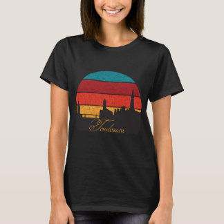 Toulouse Frankrike Historisk Siluett Retro Resa T Shirt