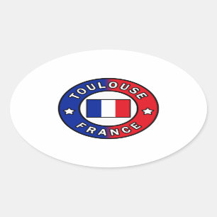 Toulouse Frankrike Ovalt Klistermärke