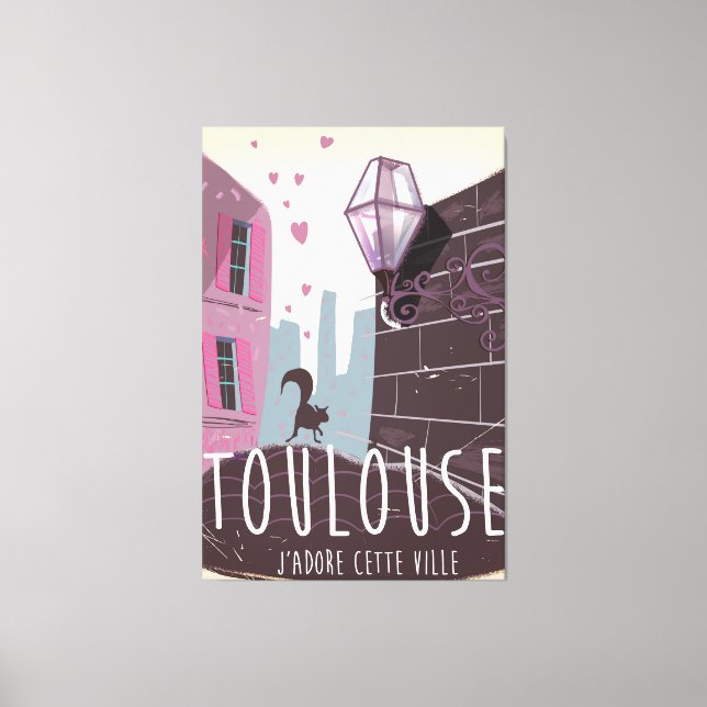 Toulouse Frankrike serie resande affisch Canvastryck (Framsida)