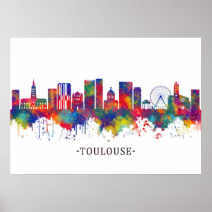 Toulouse Frankrike Skyline Poster