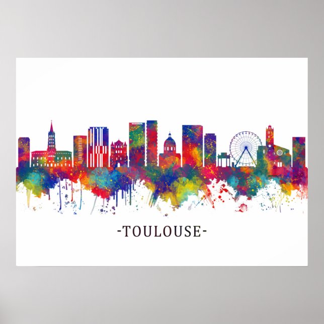 Toulouse Frankrike Skyline Poster (Framsidan)