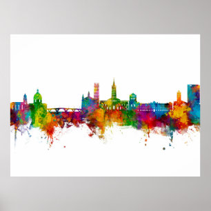 Toulouse Frankrike Skyline Poster