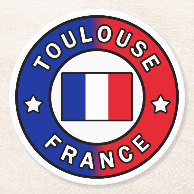 Toulouse Frankrike Underlägg Papper Rund (Framsidan)