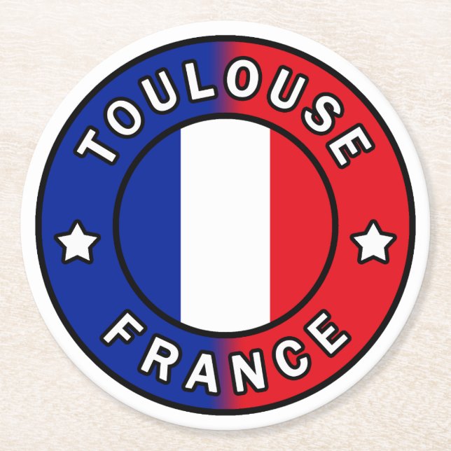 Toulouse Frankrike Underlägg Papper Rund (Framsidan)