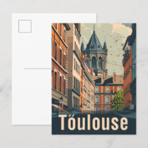 Toulouse Frankrike Vintage Retro Reseskissillustra