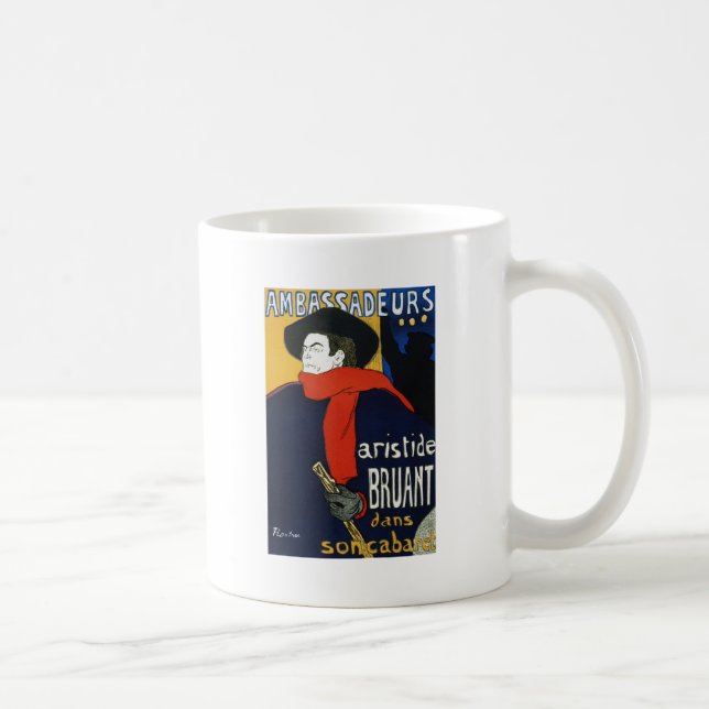 Toulouse-Lautrec Ambassadeurs Aristide Bruant Kaffemugg (Höger)