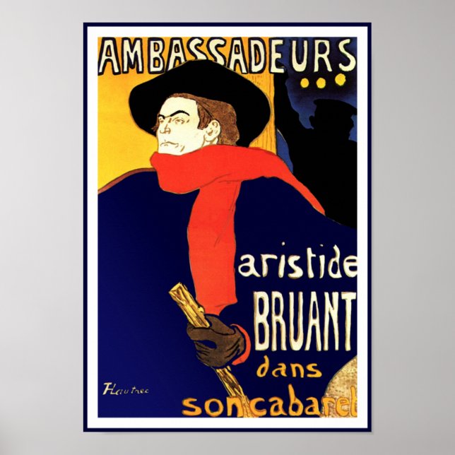 Toulouse Lautrec Ambassadeurs Aristide Bruant Poster (Framsidan)