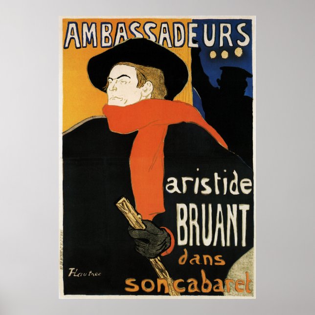 Toulouse-Lautrec: Ambassaurerna Aristide Bruant Poster (Framsidan)