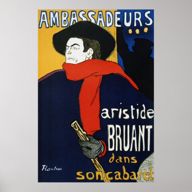 Toulouse-Lautrec ambassaurs Aristide Bruant Poster (Framsidan)
