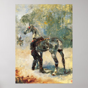Toulouse-Lautrec - Artillerist som sadlar sin häst Poster