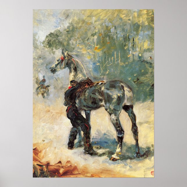 Toulouse-Lautrec - Artilleryman Saddling Hans Hors Poster (Framsidan)