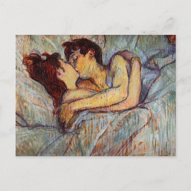 Toulouse-Lautrec bäddar ned in kyssen Vykort (Framsida)