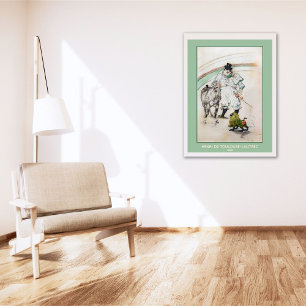 Toulouse-Lautrec, Circus Clown w Horse and Monkey Poster