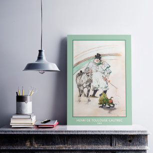 Toulouse-Lautrec, Circus Clown w Horse and Monkey Poster