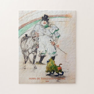 Toulouse-Lautrec, Circus Clown w Horse and Monkey Pussel