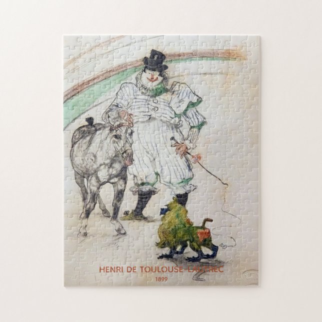 Toulouse-Lautrec, Circus Clown w Horse and Monkey Pussel (Vertikal)