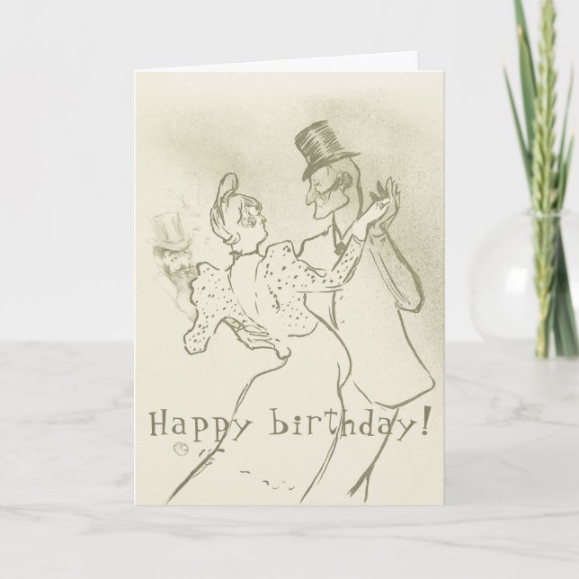 Toulouse Lautrec - Dancing para, Birthday Inbjudan (Framsida)